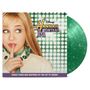 Texte: "Disney Hannah Montana", "SONGS FROM AND INSPIRED BY THE HIT TV SERIES." Mädchen mit Finger auf Lippen, grünes Vinyl.