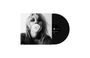 Schwarz-weißes Cover, Frau mit Rose im Mund, daneben schwarze Vinyl-Schallplatte.