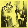 Text: "WEEN", "EUROPE '90". Gelber Hintergrund, kontrastreiches, überblendetes Foto von Musikern mit Gitarren.