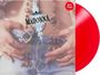 Text: "MADONNA LIKE A PRAYER" und "Red Vinyl" auf einem roten Schallplattencover mit Fokus auf Schmuck und Jeans.