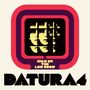 Text: "HIGH ON THE LOW BROW" und "DATURA4". Illustratives Design mit mehrfachen Gesichtern in geometrischem Rahmen.