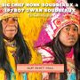 Text: "Big Chief Monk Boudreaux & Spyboy J'wan Boudreaux, The Golden Eagles, Slip Don't Fall." Zwei Männer in bunten Federn.