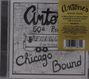 „Antone's Austin, Texas“: CD-Hülle. Illustration eines Busses auf einer Landkarte, Schriftzug „Chicago Bound“.