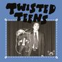"TWISTED TEENS" in fetten Buchstaben. Ein Mensch im Anzug hält eine Marionette. Oben ein Logo mit Händen.