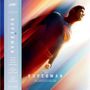 Text: "Superman", "Original Motion Picture Soundtrack", "James Gunn Film". Illustration von Superman im Flug.