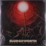 "SLUDGEWORTH SECOND TIME AROUND." Illustration: Ratten blicken nach oben aus einem rot beleuchteten tiefen Brunnen.