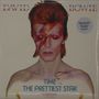 DAVID BOWIE, TIME b/w THE PRETTIEST STAR, Brooklyn Museum Sticker. Person mit Blitz auf dem Gesicht, geschlossene Augen.