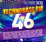 "TECHNOBASE.FM 46 Volume" begleitet von Künstlernamen und starker Partystimmung mit Lichtshow und Menschenmenge.