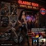"CLASSIC ROCK VINYL BOX VOL. 1" in Neon. Eine Frau in Leder vor einem Club, im Hintergrund Konzertatmosphäre.