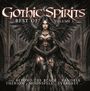 "Gothic Spirits Best Of Volume 1" steht oben. Unten: "incl. Beyond the Black, Xandria, Therion, Moonspell, Evergrey...". Illustration: Eine Frau mit schwarzen Flügeln und Rüstung.