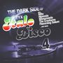 "The Dark Side of ZYX Italo Disco 4" mit Plattenspieler-Illustration, buntem Text und Künstlernamen.