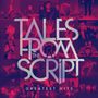 "Tales from The Script: Greatest Hits" steht zentriert. Bildcollage in violetten Tönen mit Bandmotiven.