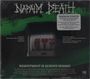 Im oberen Bereich steht groß "NAPALM DEATH". Darunter Bandname und Albumdetails sowie Songtitel wie "Narcissus" und "Man Bites Dogged".