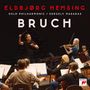 "Eldbjørg Hemsing", "Oslo Philharmonic / Gergely Madaras", "Bruch". Ein Orchester spielt in einem Saal, Geigerin vorne.
