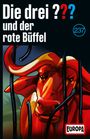 "Die drei ??? und der rote Büffel" steht oben, Nummer 237 daneben. Ein roter Büffel schaut durch schwarze Stäbe. Links unten "EUROPA".