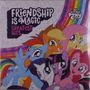 "Friendship Is Magic Greatest Hits" und "My Little Pony" als bunte Illustration mit fröhlichen Ponys in einem Regenbogenrahmen.