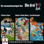 Die neununzwanzigste Box, Die drei ??? Kids. Falscher Alarm, Riesen in Rocky Beach, Das Geisterspiel. Europa-Logo.