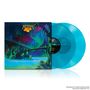 "Aurora Yes" in leuchtenden Farben, zwei türkisfarbene Vinylplatten, bunte Landschaft mit Polarlichtern.