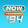 Text: "NOW YEARBOOK '94". Glänzender 3D-Schriftzug auf blauem Hintergrund.