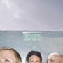 „EXIT“-Schild auf einer Wand, darunter sind die Köpfe von drei Personen teilweise sichtbar.