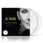 Text: "JE SUIS CÉLINE DION BANDE ORIGINALE DU FILM". 
Links Schwarz-Weiß-Porträt, rechts zwei weiße Vinyl-Schallplatten.