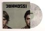 Text: "JOHNOSSI". Zwei Männer auf einem Albumcover, halb verdeckt von einer marmorierten Schallplatte.