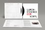 "LUMIN-ESSENCE ECM VINYL" in schwarz/rot. Albumcover und geöffnete Hülle mit Foto und Text.
