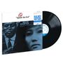 Text: "Speak No Evil, Wayne Shorter, Blue Note Essential Vinyl Series." Schwarz-weißes Albumcover mit zwei Gesichtern.