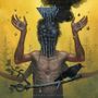 Texte: "Unending Confluence". Illustration: Mensch mit Rauch als Kopf, Augen in Händen, Krähe auf Ast. Mystische Stimmung.