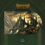 „Sojourner, Gateways“. Eine düstere Landschaft mit einem gotischen Schloss, das von dramatischen Wolken umgeben ist.