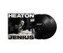 HEATON, JENIUS auf einem Album-Cover; Person zeigt auf die Kamera, daneben zwei Schallplatten.