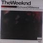 Der Text "The Weeknd" und "Echoes of Silence" steht oben, darunter Titelnummern; Hintergrund ist dunkel und schwer erkennbar.