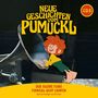 „Neue Geschichten vom Pumuckl“, „CD 8“, „Der kleine Flori“, „Pumuckl geht Campen“. Pumuckl sitzt auf einem Grammophon.