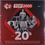 NPO Radio 2 TOP 2000, The 20's. Bilder von Musikern, rote und schwarze Farben, quadratisches Layout.