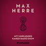 "MAX HERRE. MTV Unplugged Kahedi Radio Show." Ein Logo mit einer stilisierten Antenne und Kugel. Hintergrund in Dunkelrot.
