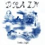 Der Text „DRAIN“ und „Vortex Angel“ ist über einem blauen, nebeligen Hintergrund mit schemenhaften Gestalten verteilt.
