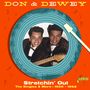 "Don & Dewey" oben, "Stretchin' Out" unten. Zwei lächelnde Männer mit Gitarre, umgeben von Schallplattenmotiv.