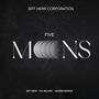 Text: "JEFF HERR CORPORATION", "FIVE MOONS", "JEFF HERR", "POL BELARDI", "MAXIME BENDER". 
Das Wort "MOONS" zeigt Mondphasen.