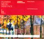 "Flemish Music Heritage", "Lodewijk Mortelmans", "Piano Works", "Jozef De Beenhouwer". 
Herbstliche Bäume vor einem Gebäude.