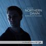 Text: Elias Conrad, NORTHERN DAWN, Buxtehude: Lute Transcriptions. Eine Person in blauem Licht; minimalistisches Design.