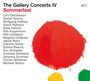 „The Gallery Concerts IV Sommerfest“ steht oben. Namen von Künstlern sind aufgelistet. Ein großes rotes, gelbes und grünes Kunstwerk.