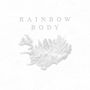 Der Text "RAINBOW BODY" steht über einer weißen 3D-Karte mit leicht erkennbaren Höhenlinien.