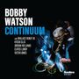 Text: "Bobby Watson Continuum with Wallace Roney Jr., Kysen Ellis, Jordan Williams, Curtis Lundy, Victor Jones." Ein Musiker spielt Saxophon.