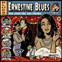 „Ernestine Blues“, „Bob Corritore and Friends“. Illustration: Frau raucht, vor sich Drinks, links Paar tanzt.