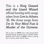 King Gizzard & The Lizard Wizard: Songs From I'm In Your Mind Fuzz & Murder Of The Universe - Live in Athens '25, LP