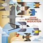 "A Guide to the Birdsong of Migration" ist in der Mitte platziert. Illustration von stilisierten Vögeln am Himmel.