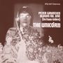 Text: "Peter Grudzien Album No. One (in two sides) The Unicorn." Ein Mann, ein Einhorn und ein mittelalterliches Muster.