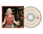 Text: "Laura Veirs", "Temple Songs". Links: Frau lächelt, trägt bunt gestreiftes Oberteil. Rechts: CD mit rotem Text und Logo.