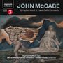 "John McCabe, Symphonies 2 & 3 and Cello Concerto." Oben ist ein Logo. Darunter eine dramatische Illustration mit Figuren.
