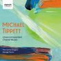 "MICHAEL TIPPETT Unaccompanied Choral Music. The Carice Singers George Parris." Abstrakte Pinselstriche in Grün und Blau.